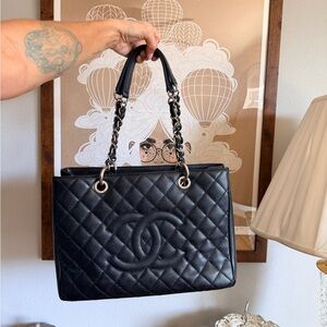 Chanel Grand Shopping Tote Silver